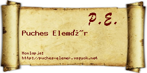 Puches Elemér névjegykártya